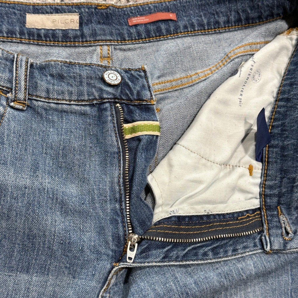 Pilcro and the Letterpress Wide Leg Jeans Size 30 Medium Wash Distressed - Picture 3 of 12